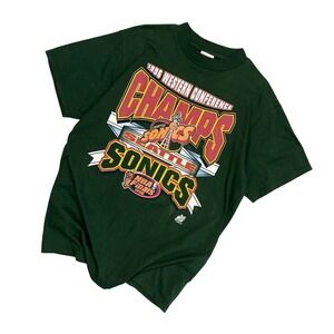 Vintage Tultex Seattle Sonics 1996 Western Conference Champions T-Shirt Mens L